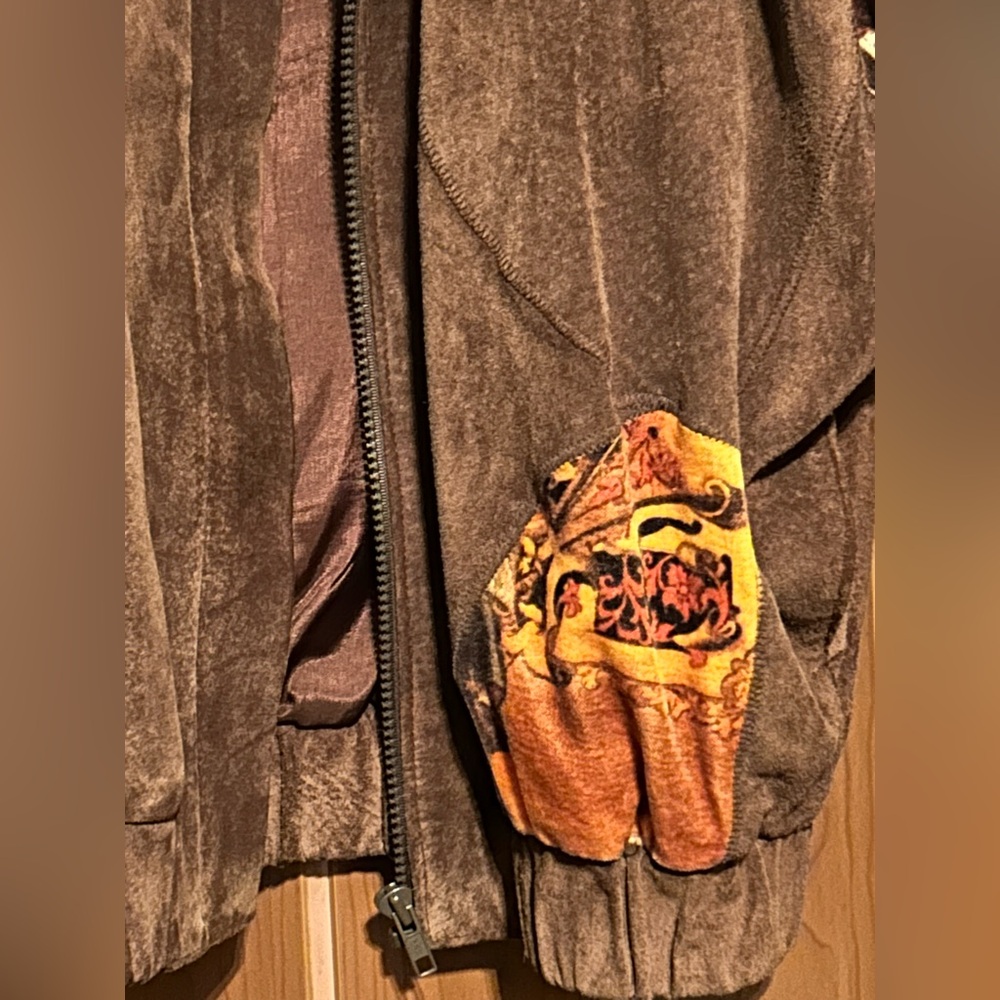Julian K Vintage Oversized Leather & Cotton Jacket Middle Eastern Design Size S - Picture 4 of 16